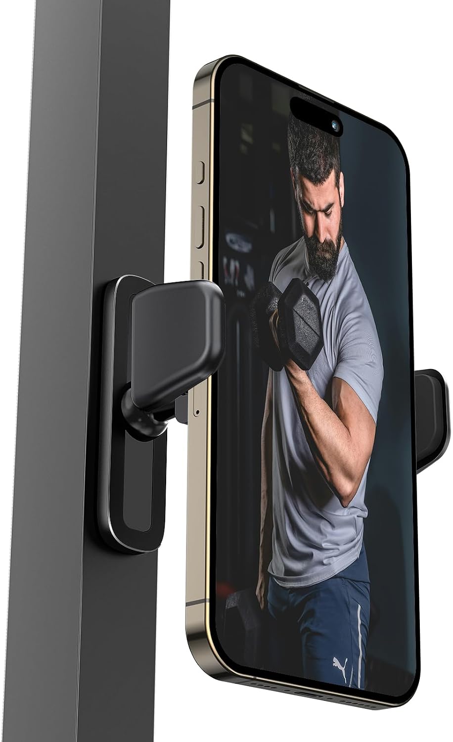 APPS2Car Magnetic Phone Holder for Gym, Alloy Base & Joint for Strong Hold