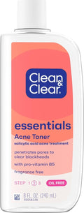 Clean & Clear Essentials Oil-Free Acne Toner, 2% Salicylic Acid, 8 fl oz