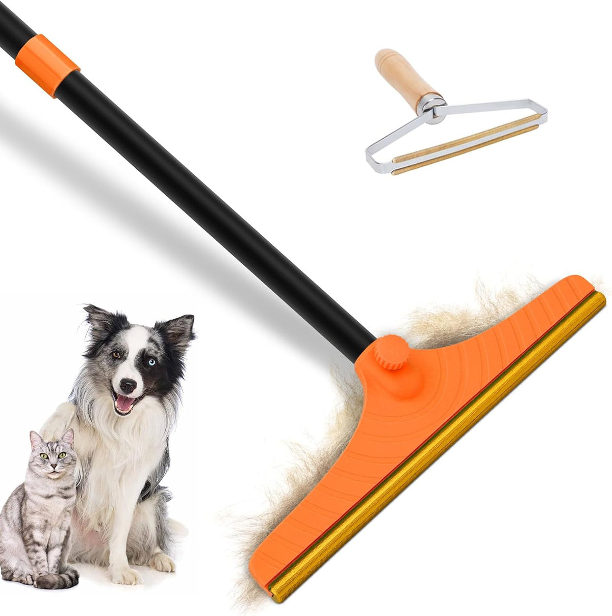 Carpet Rake for Pet Hair Removal Tool, Dog Cat Hair Remover for Furniture