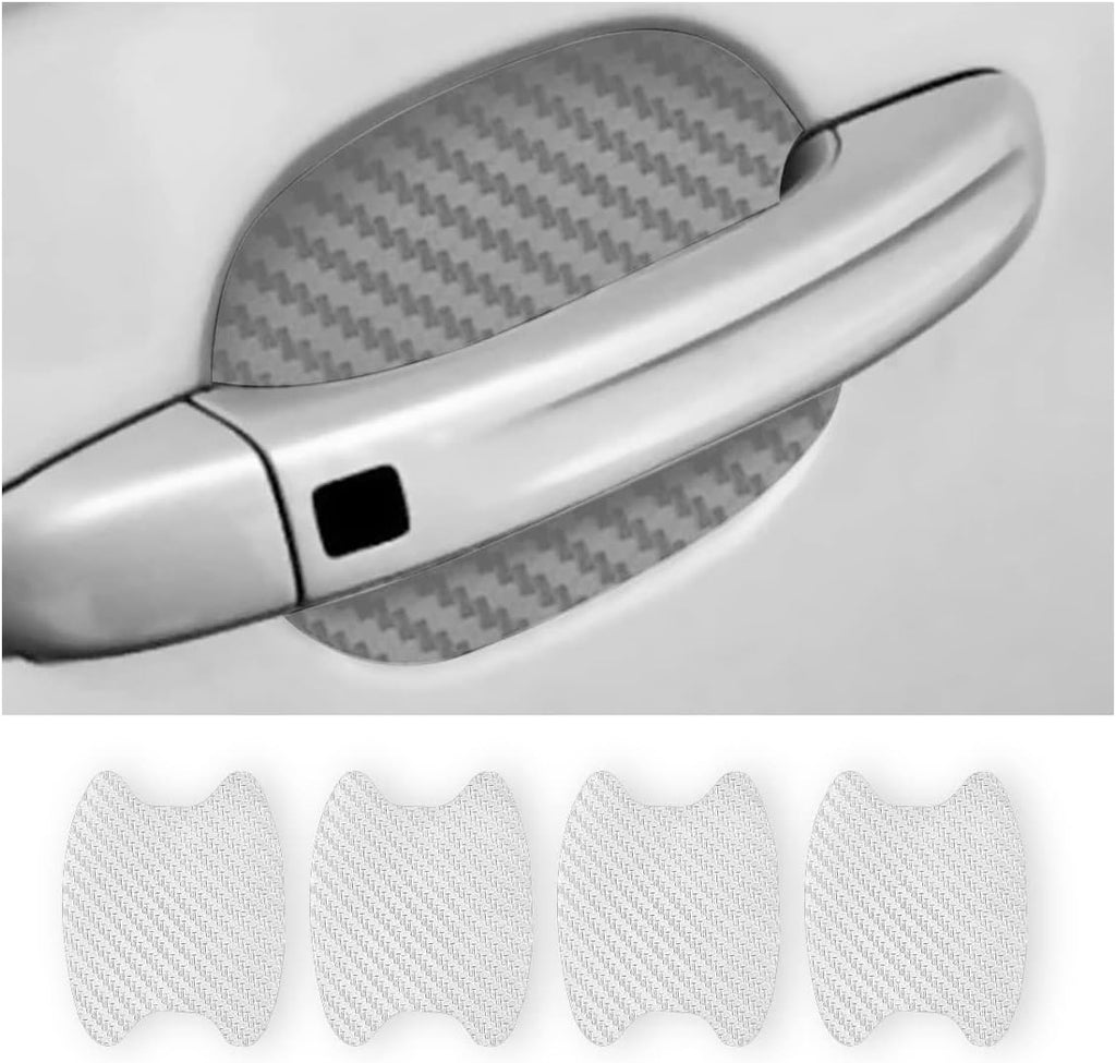 Blilo 4PCS Carbon Fiber Car Door Cup Protector Films, Black