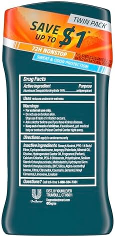 Degree Men Advanced Protection Antiperspirant, Adventure, 2.7 oz, 2-Pack