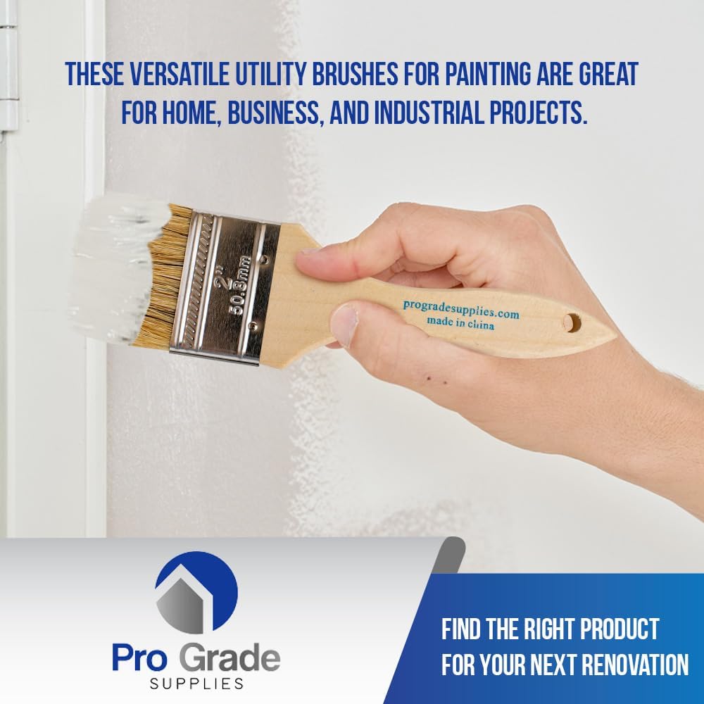 Pro Grade 2" Chip Brushes, Disposable Paint Brushes, for Paint, 96 Pack