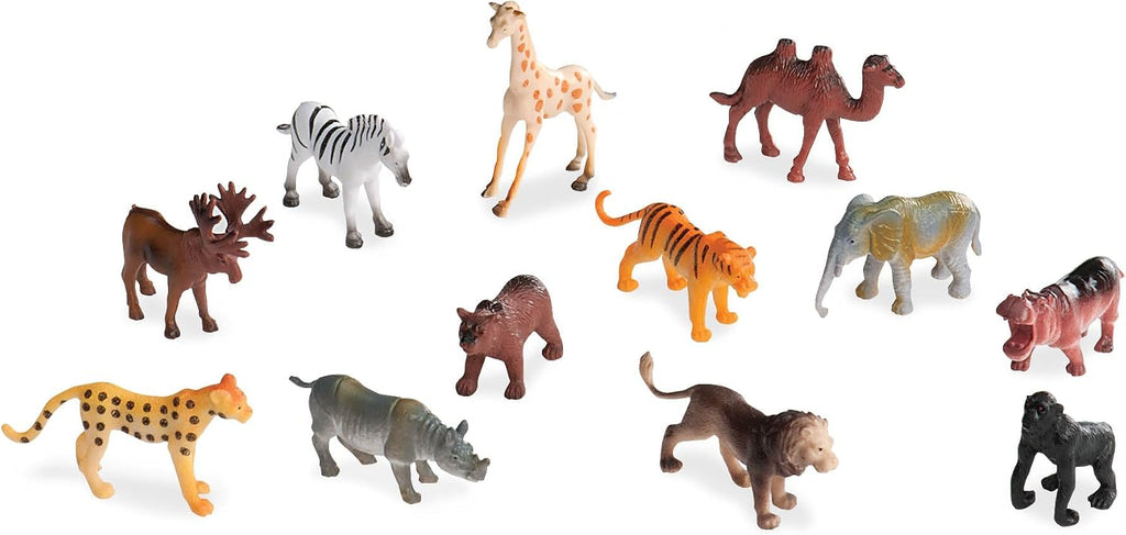 Terra by Battat Wild Animal Figurines Tube, 60 Mini Safari Figures, Animals