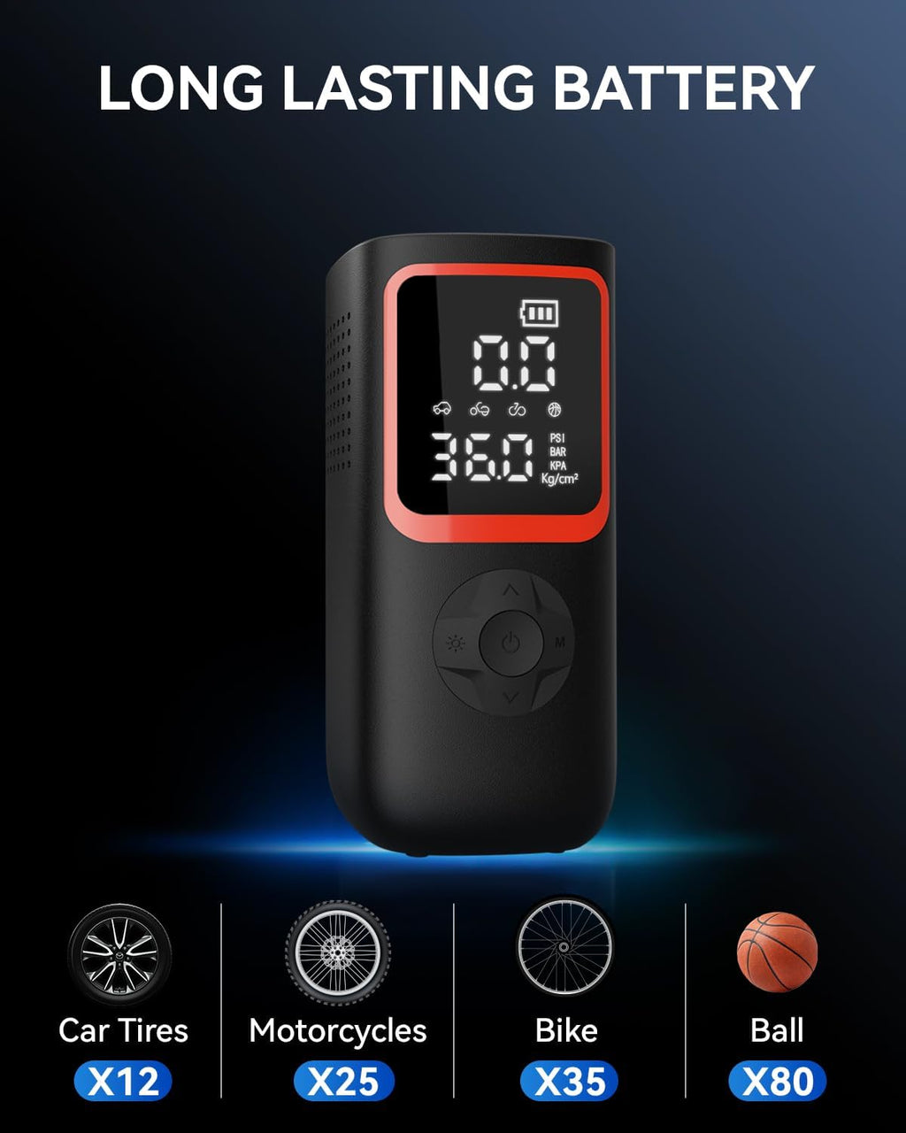 KOLTGOO 150PSI Tire Inflator, Portable Air Pump for Car Tires