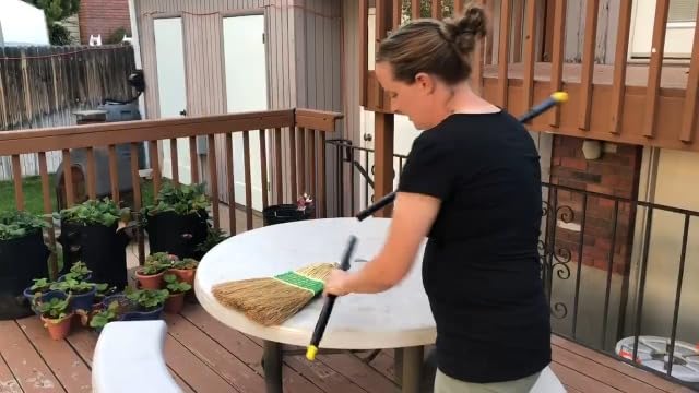 Yocada Heavy-Duty Corn Broom Commercial Indoor Outdoor Broom 59.8 inch Tall