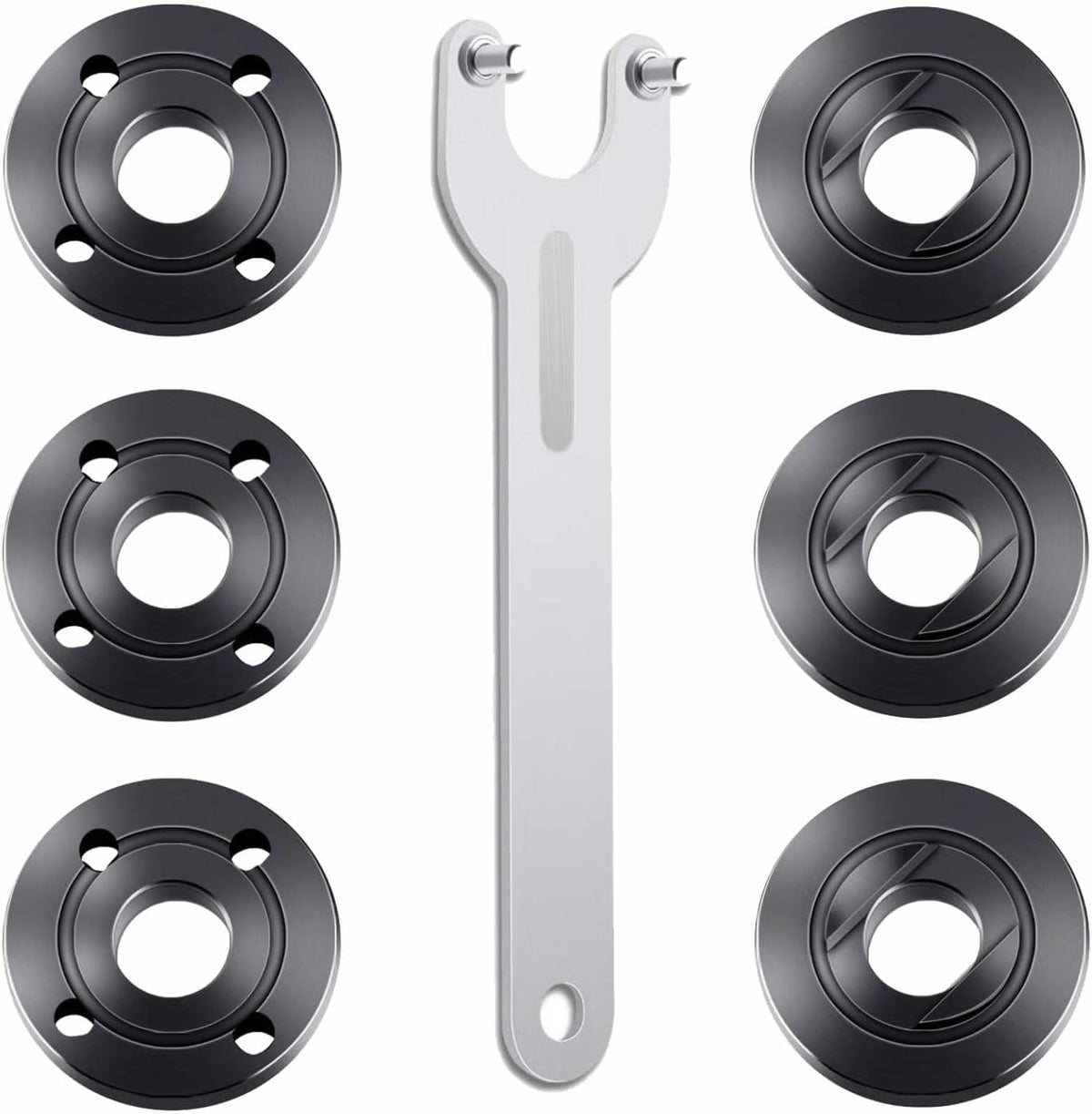7PCS Angle Grinder Nut Wrench Kit 5/8-11 Flange Metal Lock Nut