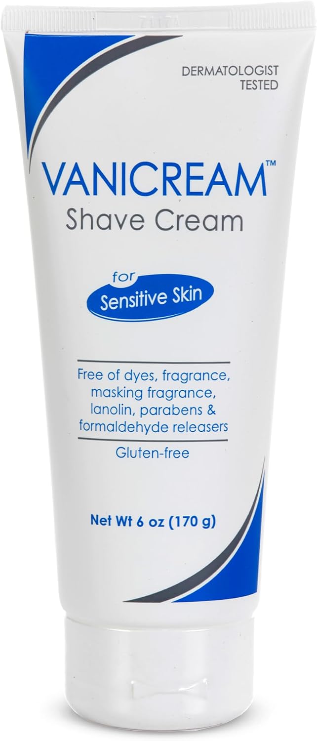 Vanicream Shave Cream, 6 Oz, Formulated without Common Irritants for Sensitive Skin, Shaving Cream for Women & Men, Helps Protect Against Razor Burn, Nicks & Cuts, Hydrating & Comfortable Finish