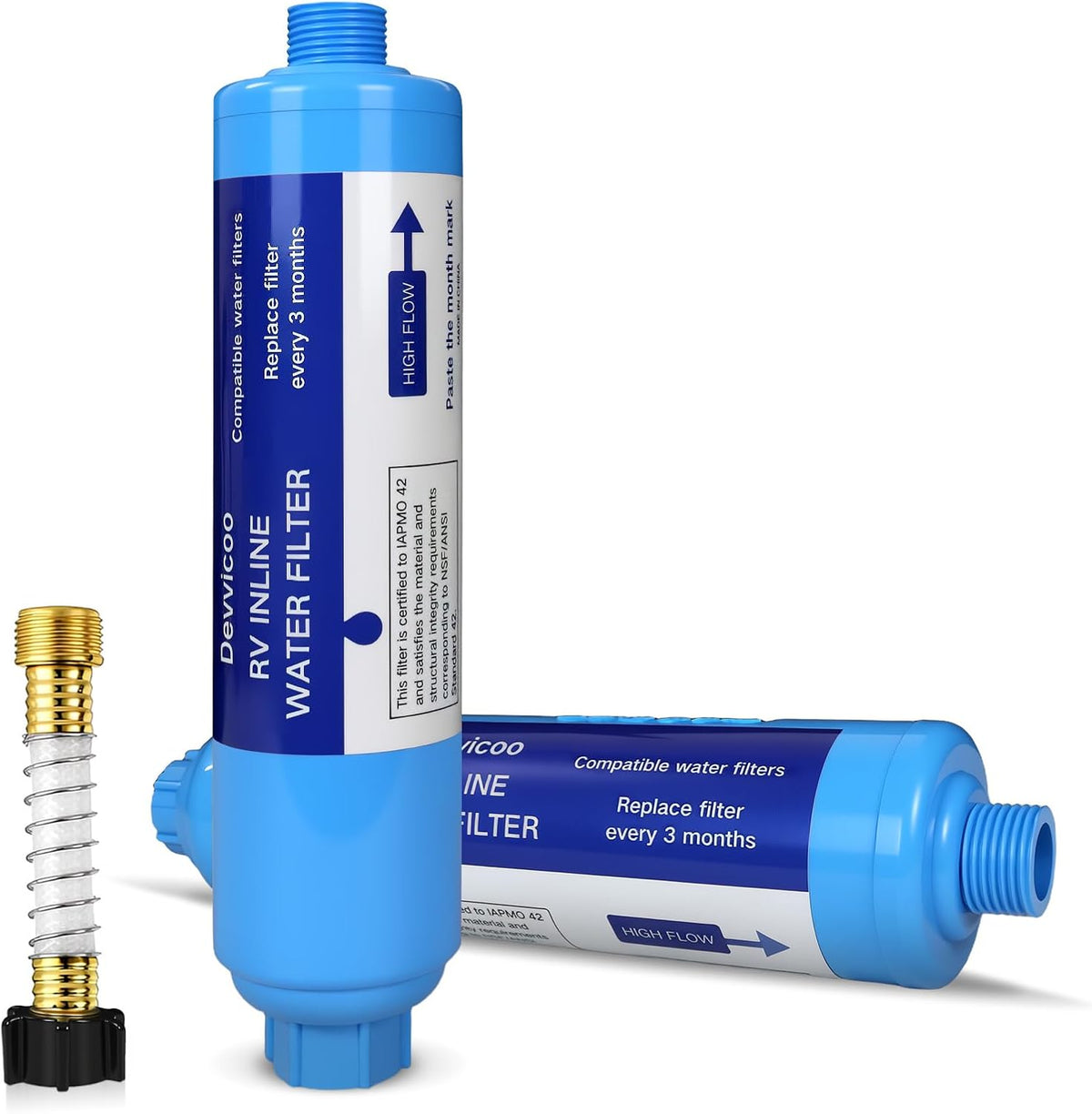 RV Water Filter, 2-Pack, Inline Hose Filter, NSF Tested Lead-Free