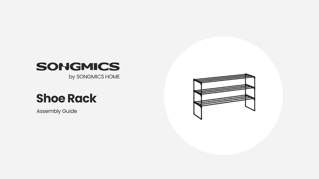 SONGMICS Shoe Rack, 3-Tier Shoe Organizer, Metal Storage Shelf