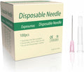 100 Pack 18Ga 1 Inch Sterile Disposable Injection Needle with Cap for Scientific and Industrial Dispensing Needl Accessories