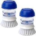 CELOX 2 Pack Dish Brush with Soap Dispenser for Kitchen Cleaning