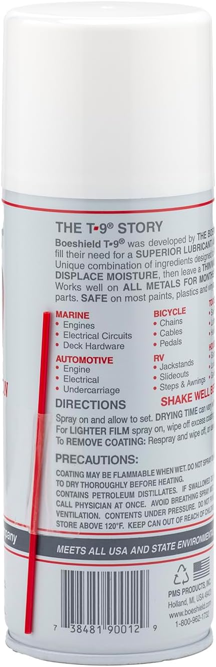BOESHIELD T-9 Rust & Corrosion Protection/Inhibitor and Waterproof Lubrication, 12 oz.