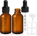 2 Pack Dropper Bottles 2 OZ, Amber Glass Bottle with Graduated Dropper