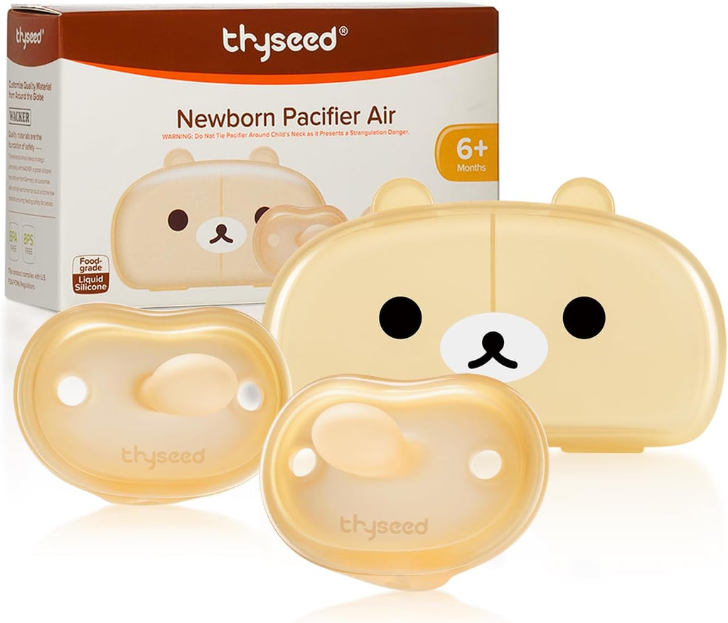 Thyseed Baby Pacifier, Ultra-Light One-Piece, BPA-Free, Classic 0-6 Months