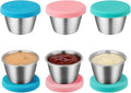 Freshmage 6-Pack 2.4oz Stainless Steel Dressing Container with Silicone Lid