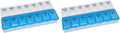 Amazon Basic Care 7-Day AM/PM Pill Organizer, Medication Planner with Large Compartments for Tablets, Blue and Clear Lids