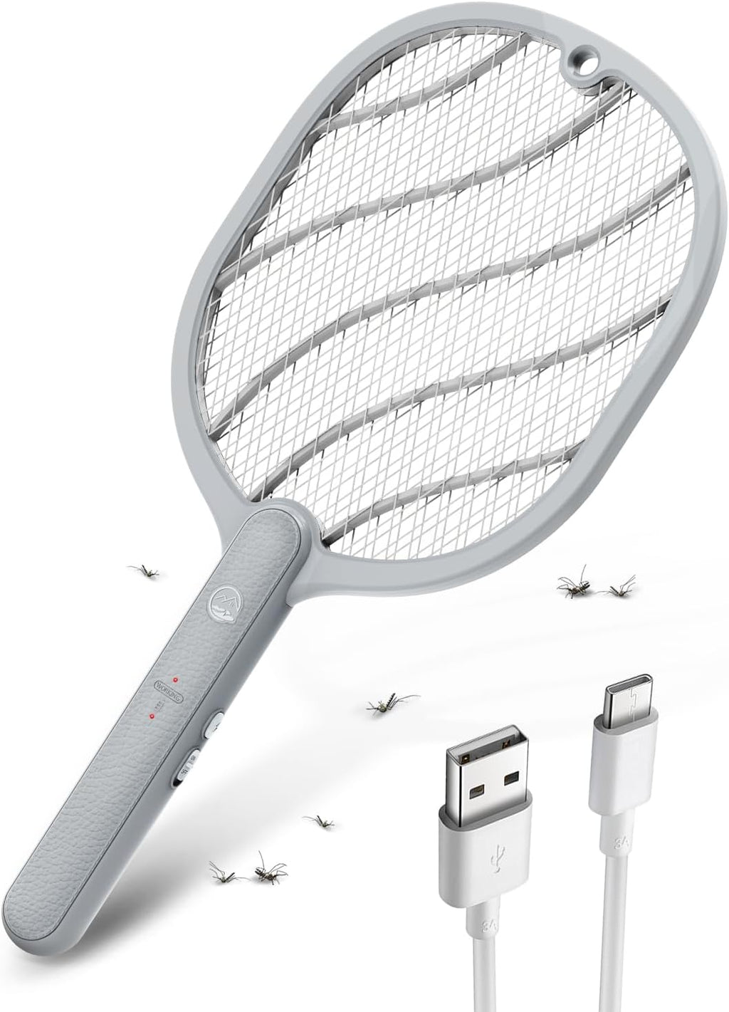 Mosiller Electric Fly Swatter, 3800V Bug Zapper Racket, Rechargeable 1200mAh Mosquito Killer, 3-Layer Safety Mesh, Lightweight, Easy to Use, Indoor Home Office Backyard Patio Camping (Basic 1 Pack)