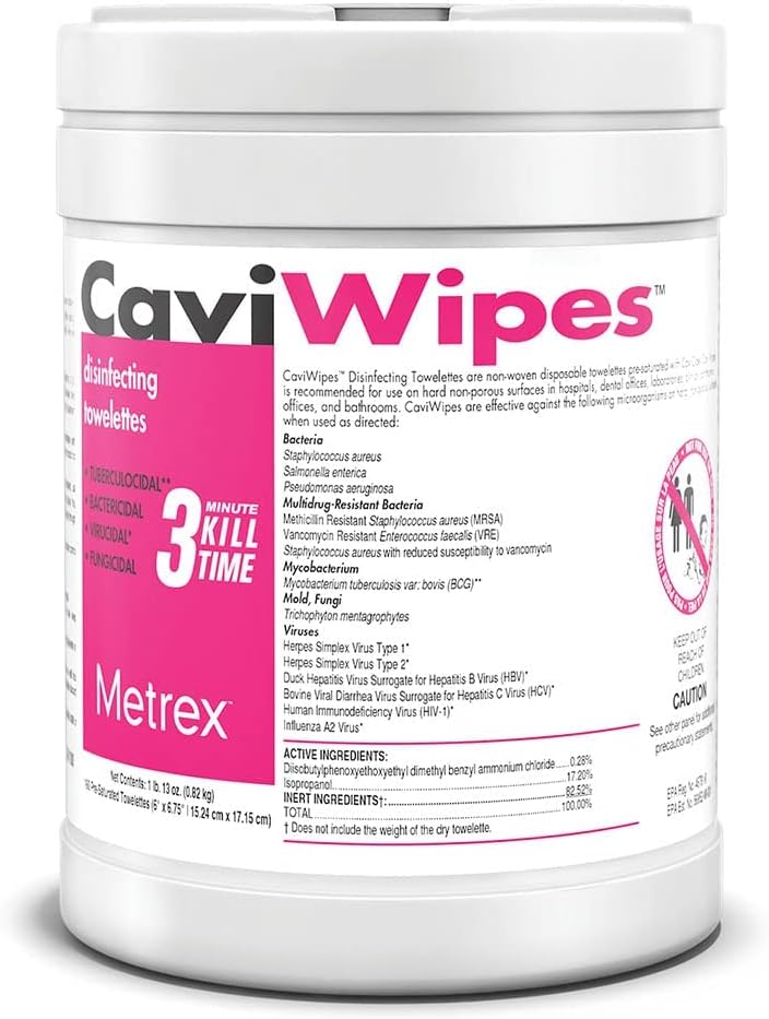 Metrex CaviWipes Disinfecting Wipes, 6x6.75 In, 160 Ct