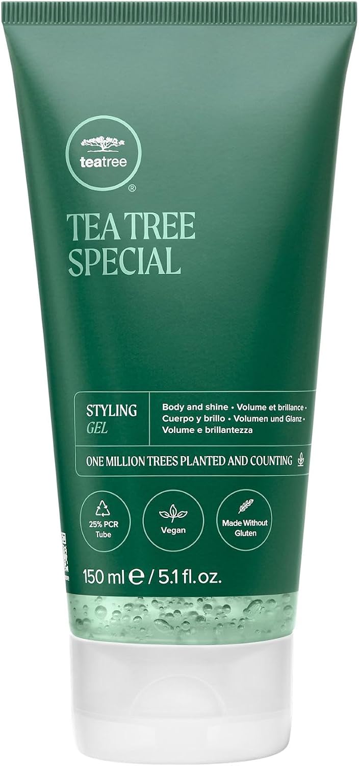 Tea Tree Styling Gel, Medium Hold, High-Shine Finish, For All Hair Types