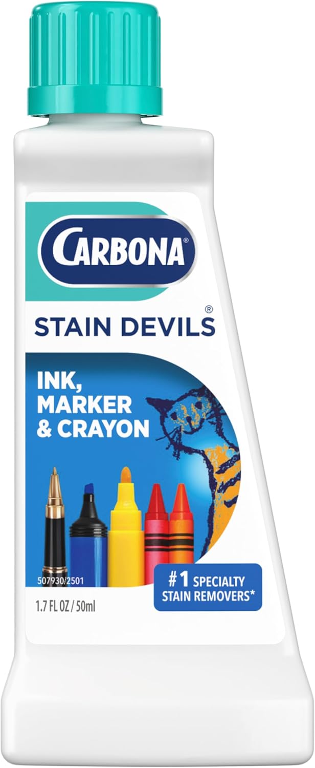 Carbona Stain Devils® #3 | Ink, Marker & Crayon | Professional Strength Laundry Stain Remover | Multi-Fabric Cleaner | Safe On Skin & Washable Fabrics | 1.7 Fl Oz, 1 Pack