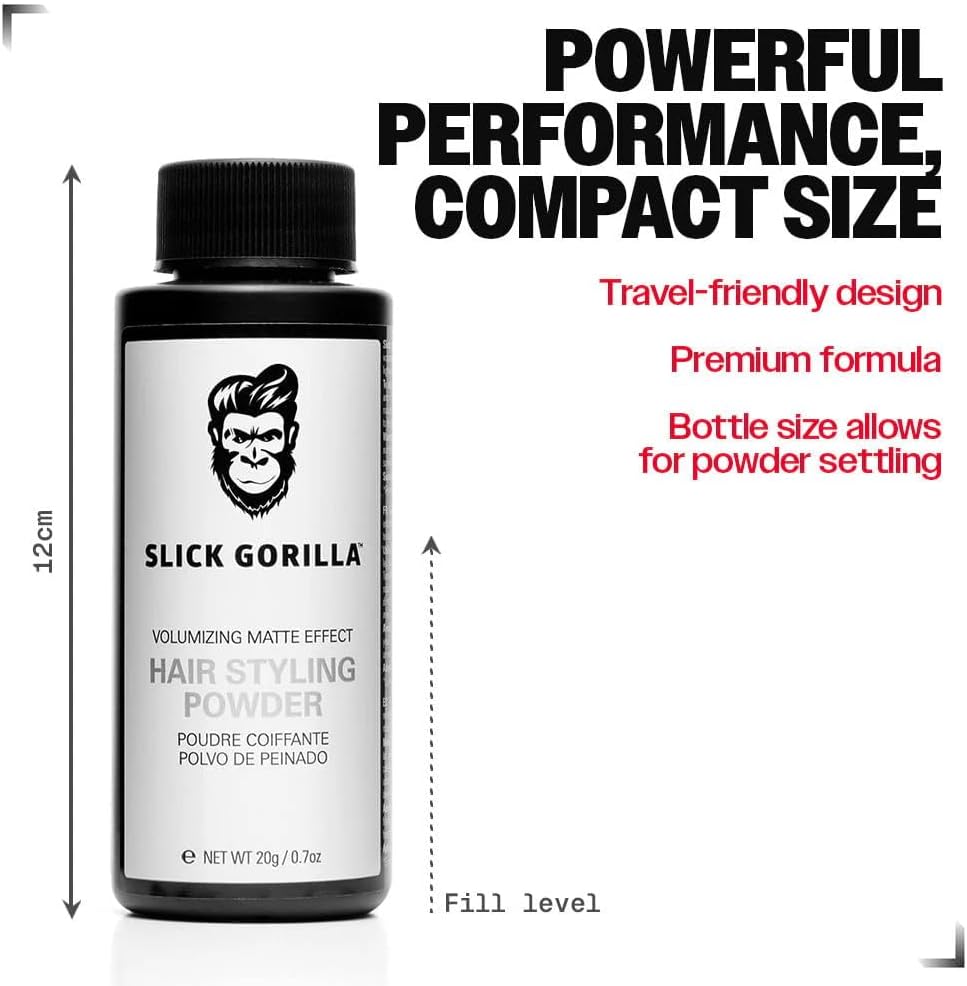 Slick Gorilla Hair Styling Powder for Men, Texture Powder 0.70 oz (20g)