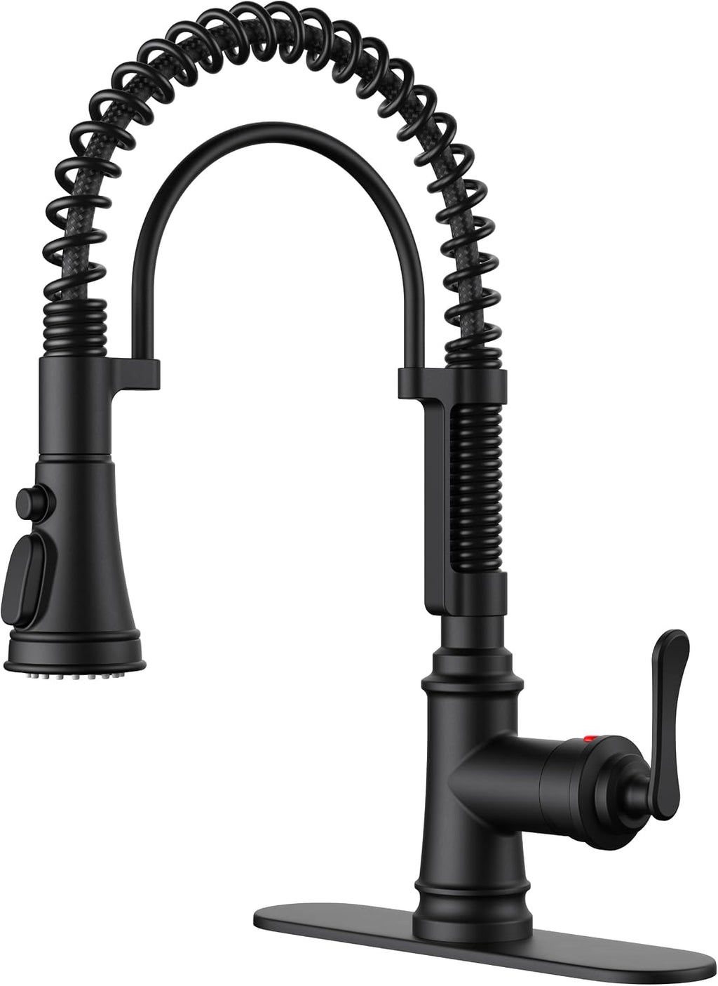FORIOUS Black Kitchen Sink Faucet, Pull Down Sprayer, Classic High Arc
