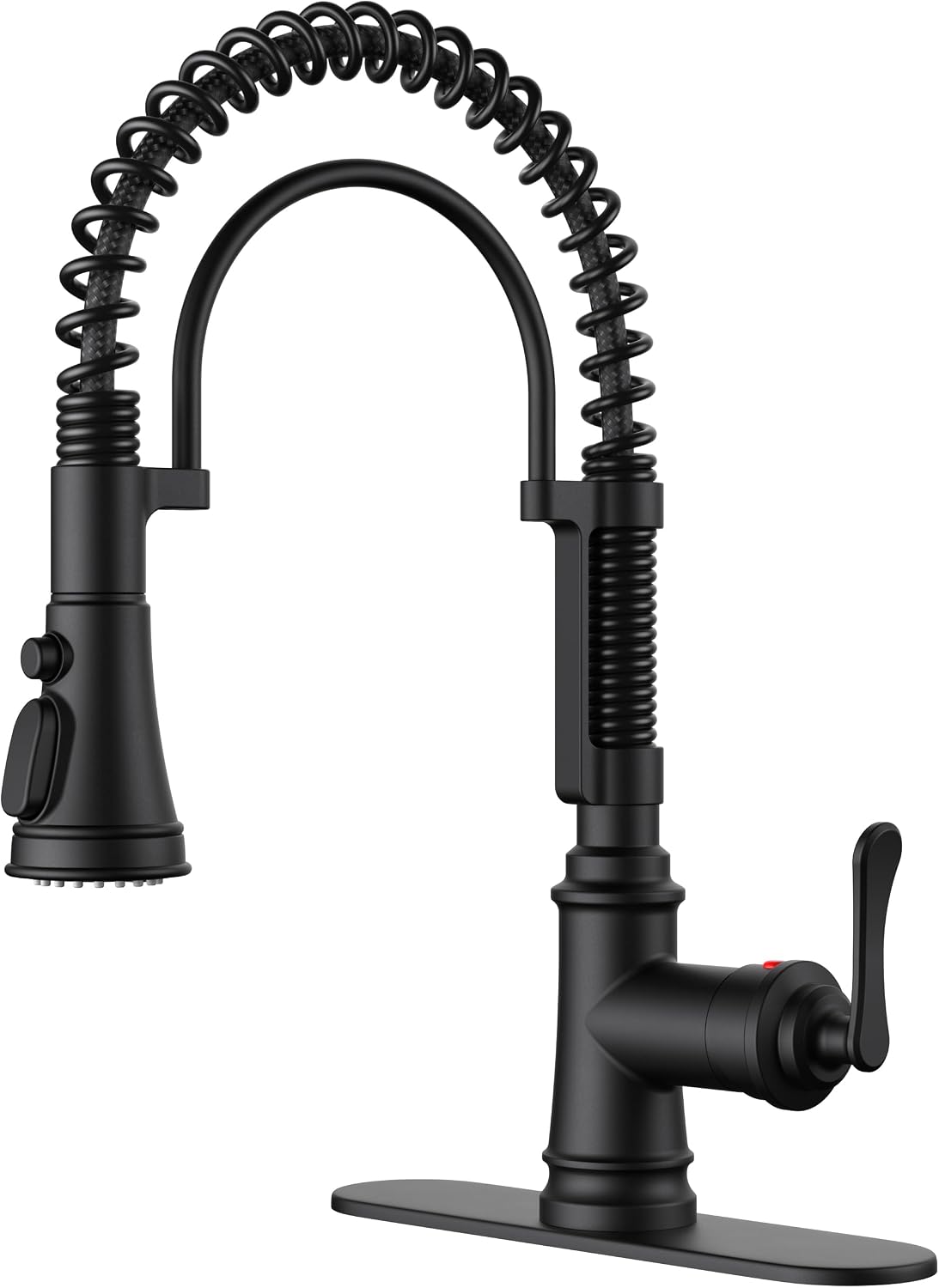 FORIOUS Black Kitchen Sink Faucet, Pull Down Sprayer, Classic High Arc