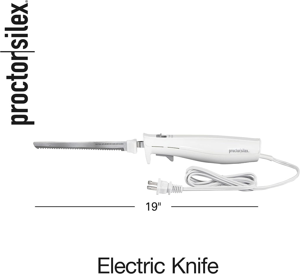 Proctor Silex Easy Slice Electric Knife With Serrated Stainless Steel Blade