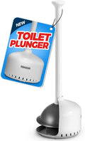 FORASTO Toilet Plunger with Holder - Heavy Duty Bathroom Cleaning Tools