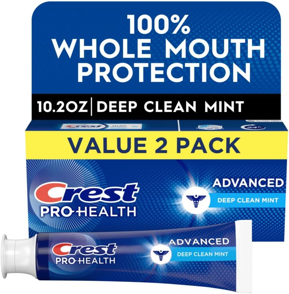 Crest Pro-Health Advanced Deep Clean Mint Toothpaste, 2 Count (Pack of 1)