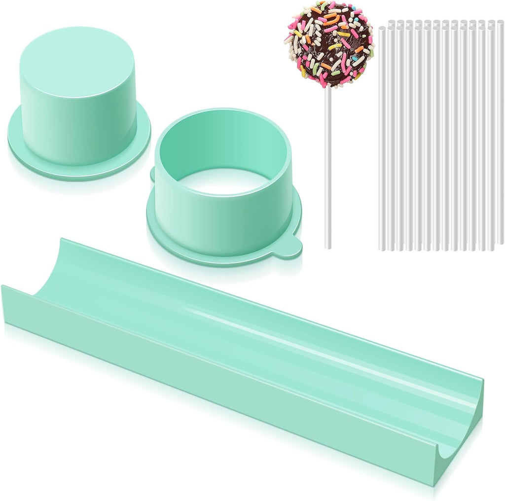 Round Cake Pop Mold Set with 9in Tray and Sticks- Pink