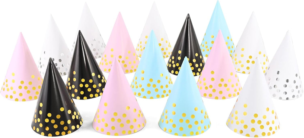 CANREVEL 24 PCS Pre-Assembled Party Hats for Adults and Kids