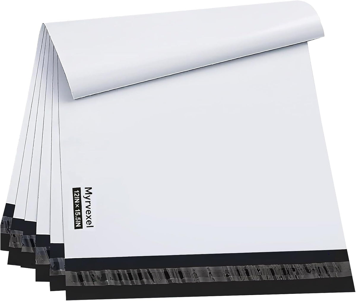 Poly Mailers 12x15.5 100PC Medium Shipping Bags for Clothes White