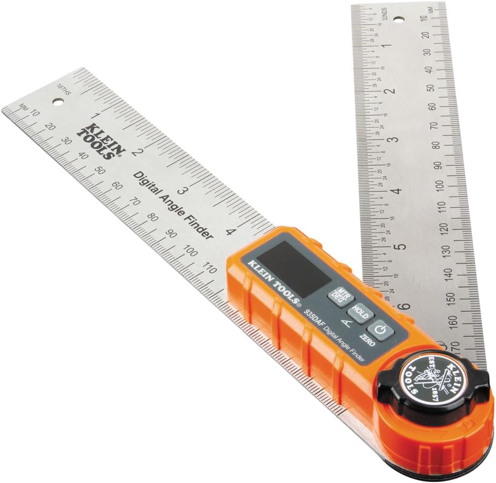 Klein Tools 935DAF Digital Angle Finder, Precision Measurements, Miter Saw Protractor Angle Calculation and Portable Design