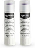 Amazon Basics Purple Washable School Glue Sticks for Classroom Supplies and Craft Projects, Dries Clear, 0.24-oz Stick, 60-Pack