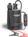 Superior Pump 91250 1800GPH Thermoplastic Submersible Utility Pump with 10-Foot Cord, 1/4 HP