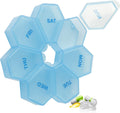 [1Pack] 7-Day Weekly Pill Organizer,Daily Vitamin Case,Pill Box Pinkish-red