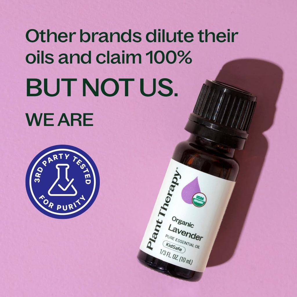 Plant Therapy Organic Lavender Essential Oil 10 mL (1/3 oz), USDA Certified