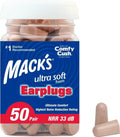 Mack's Ultra Soft Foam Earplugs, 50 Pair - 33dB Highest NRR | Made in USA