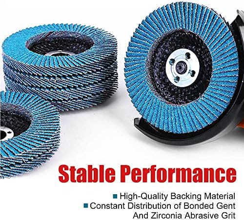 EZARC Zirconia Flap Discs 40 Grit, 4-1/2 x 7/8-Inch, Type 29, 10-Pack