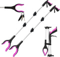 Grabber Reacher Tool for Seniors, 36" Foldable Reacher Grabbers Pickup Stick with Anti-Slip 360° Rotating Jaw, with Magnet for Disabled, After Surgery Recovery (Pink, 36Inch 1 Pack)