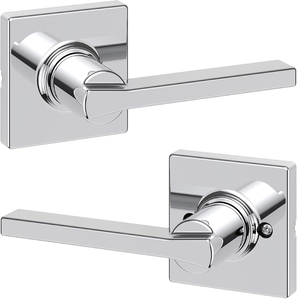 Kwikset Casey Passage Door Lever, Non-Locking Handle for Interior Hall and Closet Doors, Reversible for Easy Install, Featuring Microban Protection in Matte Black