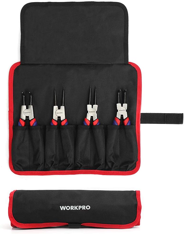 WORKPRO 4-Piece Snap Ring Pliers Set with Storage Pouch