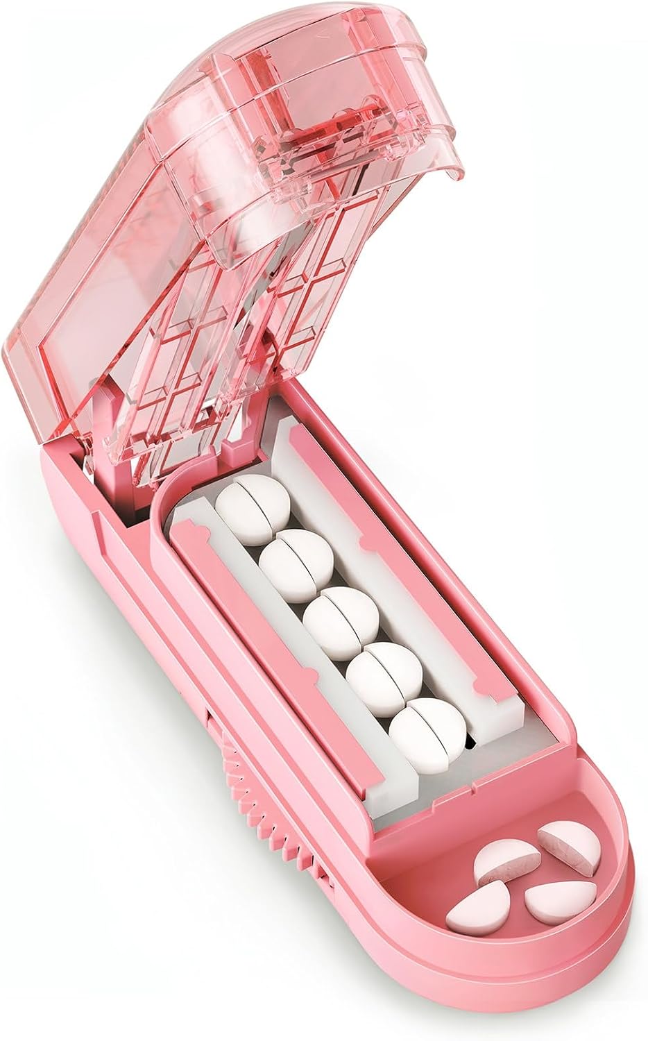 DEPAD Pill Cutter Splitter for Small and Tiny Pills, Pill Splitter for Cutting Multiple Pills with Adjustable Bars & Hidden Blade, Safely Cuts Small or Large Tablets for Seniors & Pets