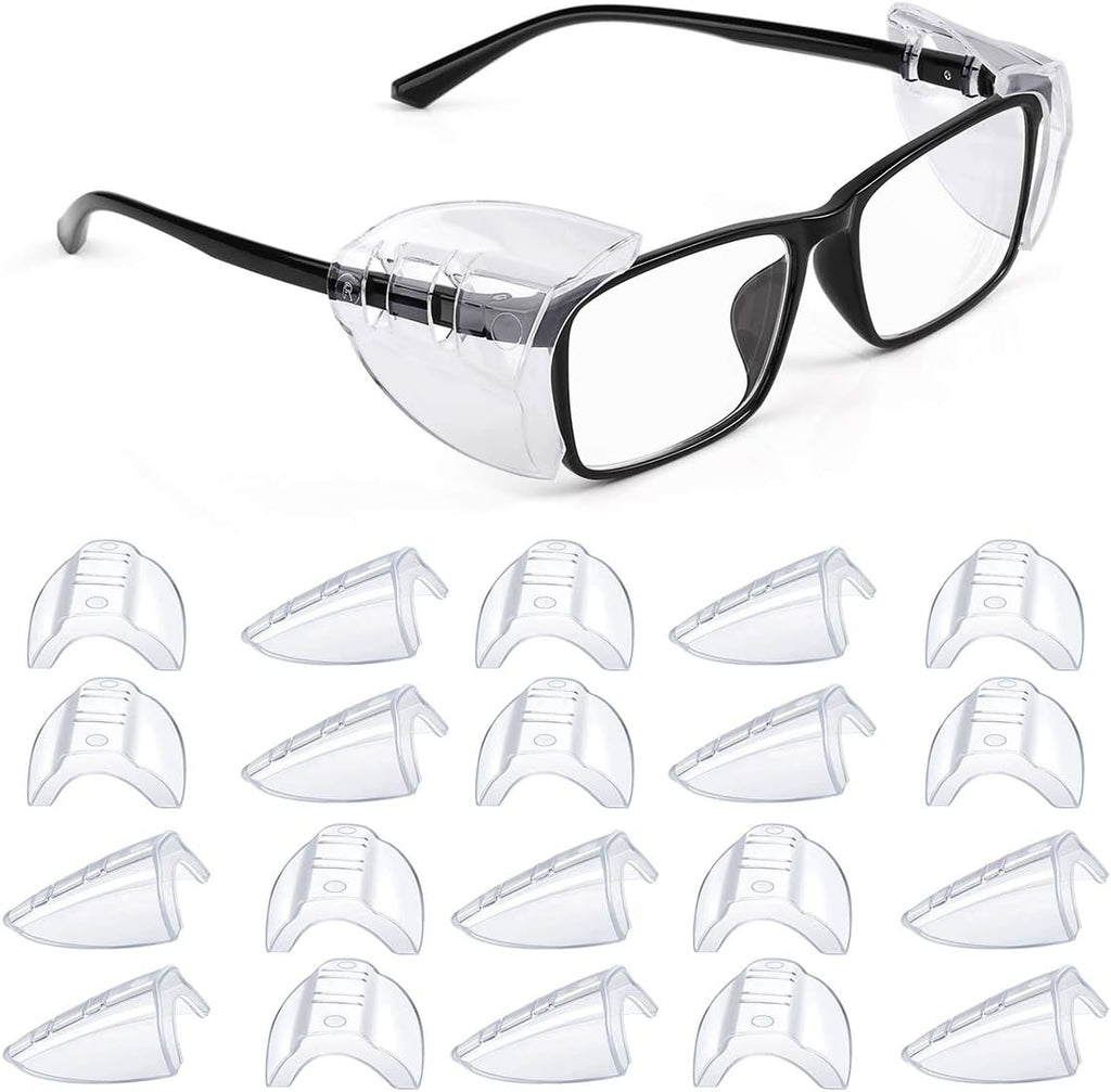 MELASA Safety Glasses Side Shields for Glasses, Slip on Clear Eye Glasses