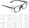 MELASA Safety Glasses Side Shields for Glasses, Slip on Clear Eye Glasses