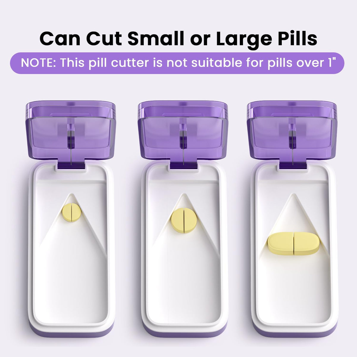 Pill Cutter Splitter for Large or Small Pills, Precision Pill Splitters for Cutting Multiple Pills/Supplement/Medication/Vitamins