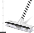 SetSail Floor Scrub Brush with 51-Inch Long Adjustable Handle 2 in 1 Scrape Brush Stiff Bristle Floor Scrubber for Cleaning Shower Bathroom Garage Kitchen Wall Deck Tub Tile
