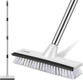SetSail Floor Scrub Brush with 51-Inch Long Adjustable Handle 2 in 1 Scrape Brush Stiff Bristle Floor Scrubber for Cleaning Shower Bathroom Garage Kitchen Wall Deck Tub Tile