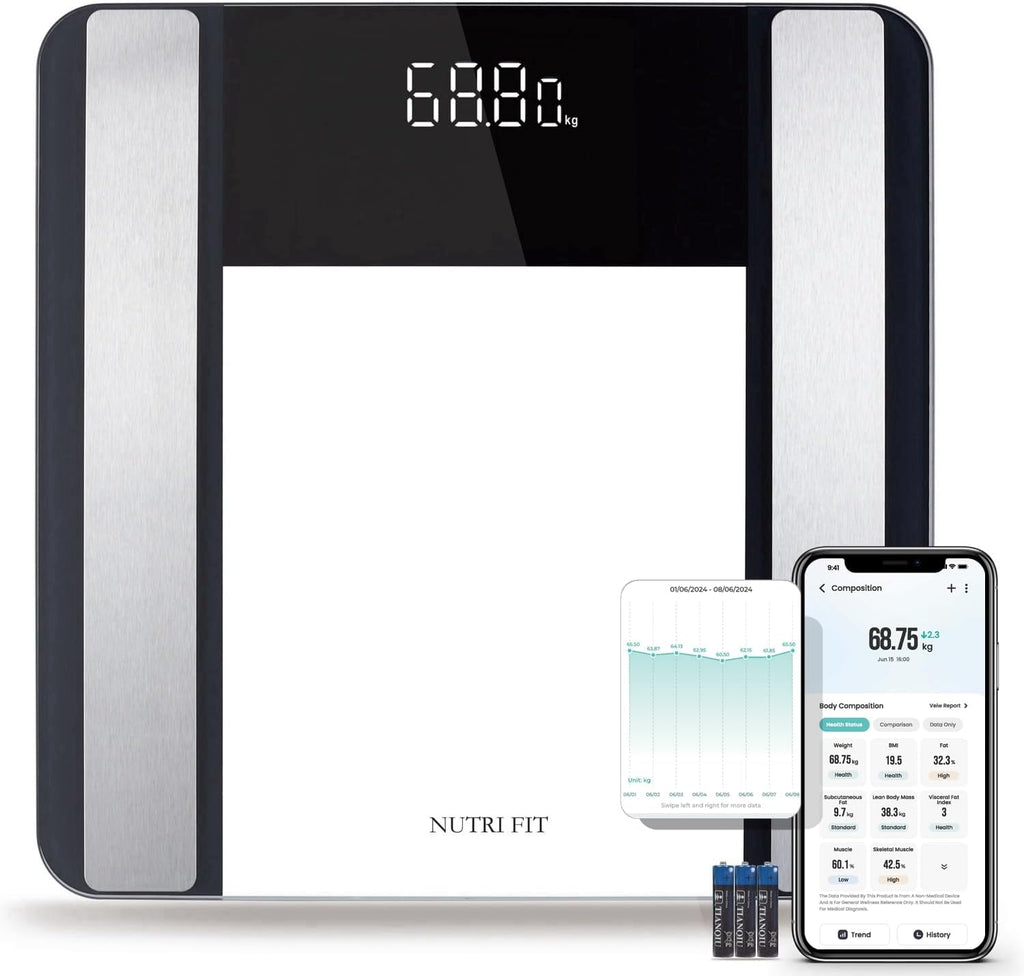 NUTRI FIT Digital Bathroom Scale for Body Weight Precision Weighing Scale
